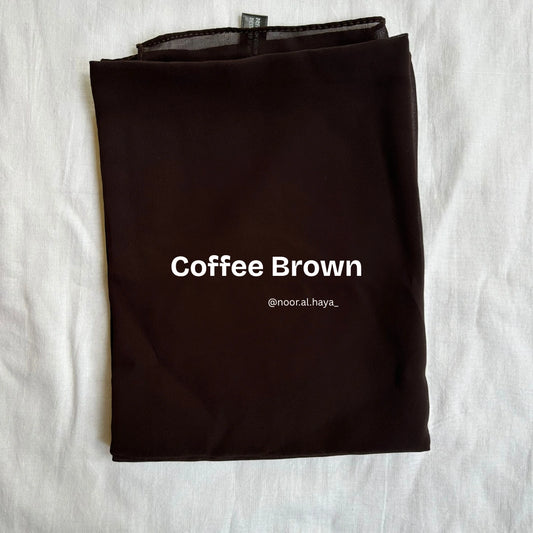 2 meter heavy Malaysian chiffon hijab in coffee brown by Noor Al Haya