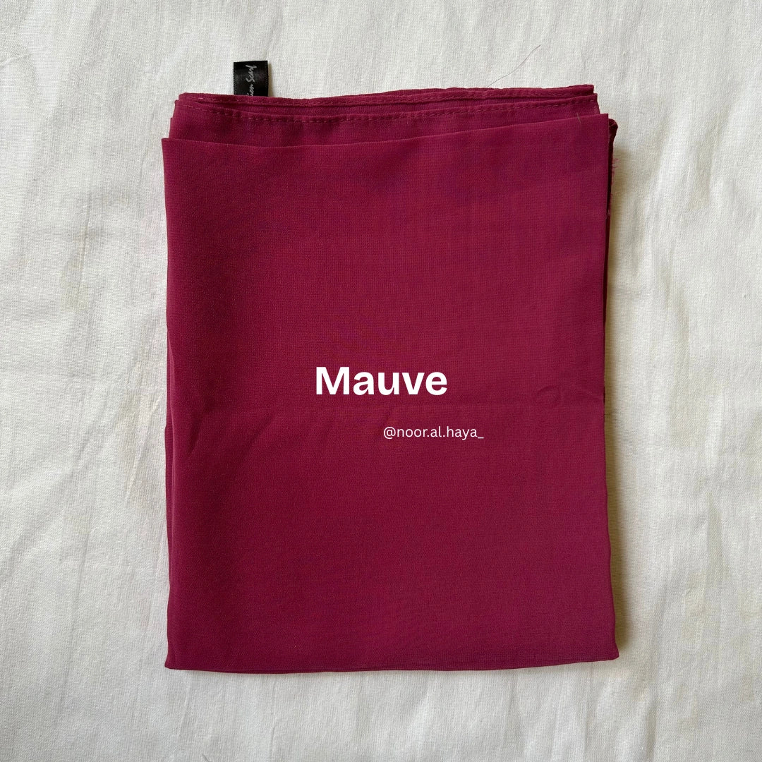 2 meter heavy Malaysian chiffon hijab in Mauve by Noor Al Haya