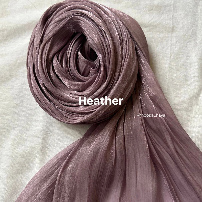 2 meter heather shimmer organza hijab by Noor Al Haya