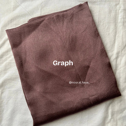 Bubble satin hijab in graph by Noor Al Haya