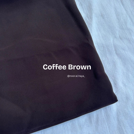 2 meter heavy Malaysian chiffon hijab in coffee brown by Noor Al Haya