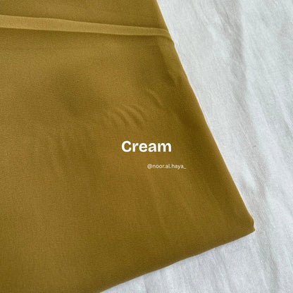 2 meter heavy Malaysian chiffon hijab in cream by Noor Al Haya