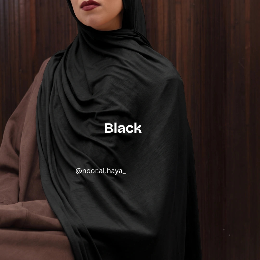 Luxe Jersey Hijab – Black | Soft & Comfortable