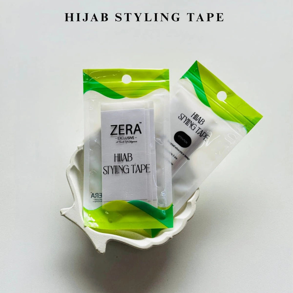 a hijab tape displayed in a white cup by noor al haya