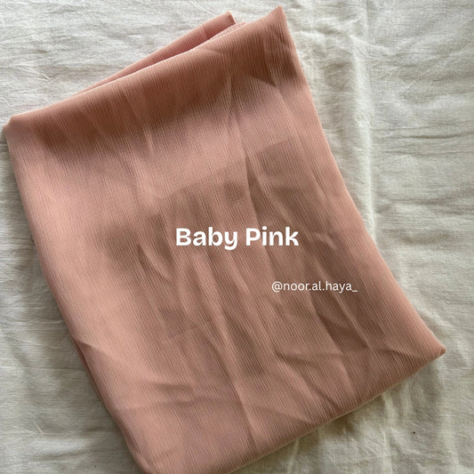 Premium georgette hijab in baby pink by Noor Al Haya