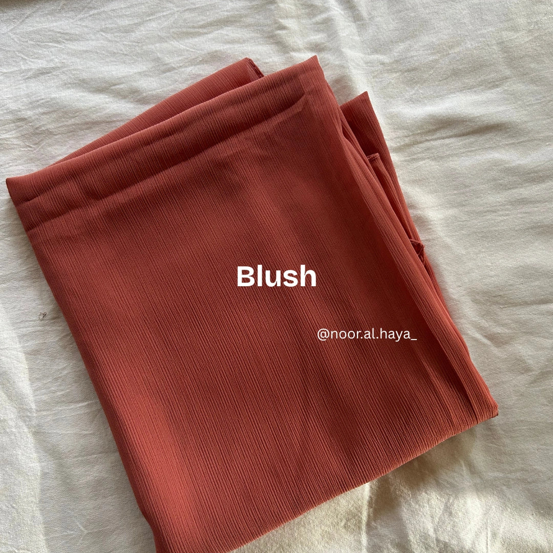 Premium georgette hijab in blush by Noor Al Haya