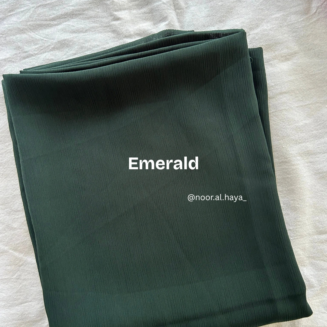 Premium georgette hijab in emerald by Noor Al Haya