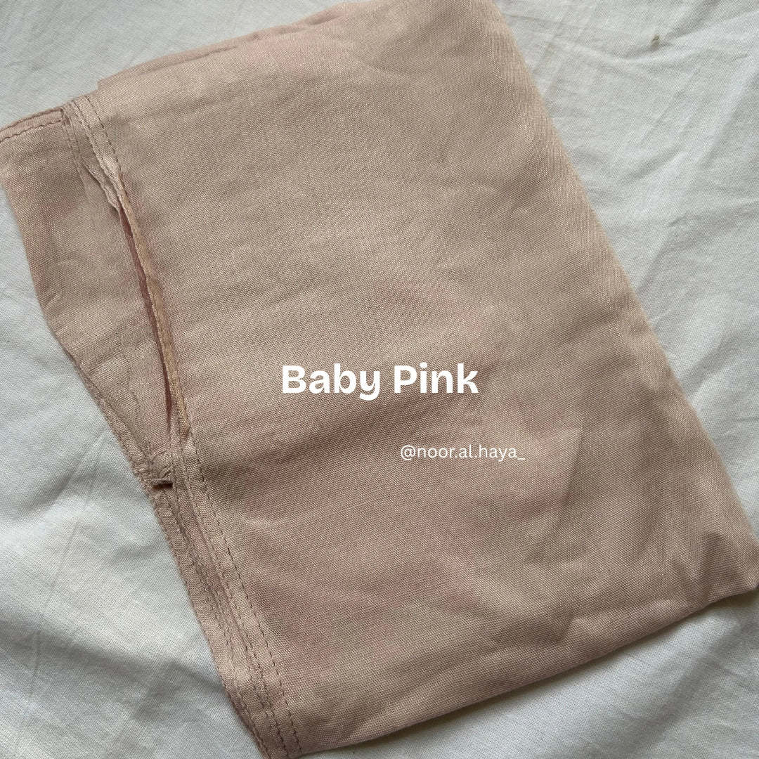 Premium modal cotton hijab in baby pink by Noor Al Haya