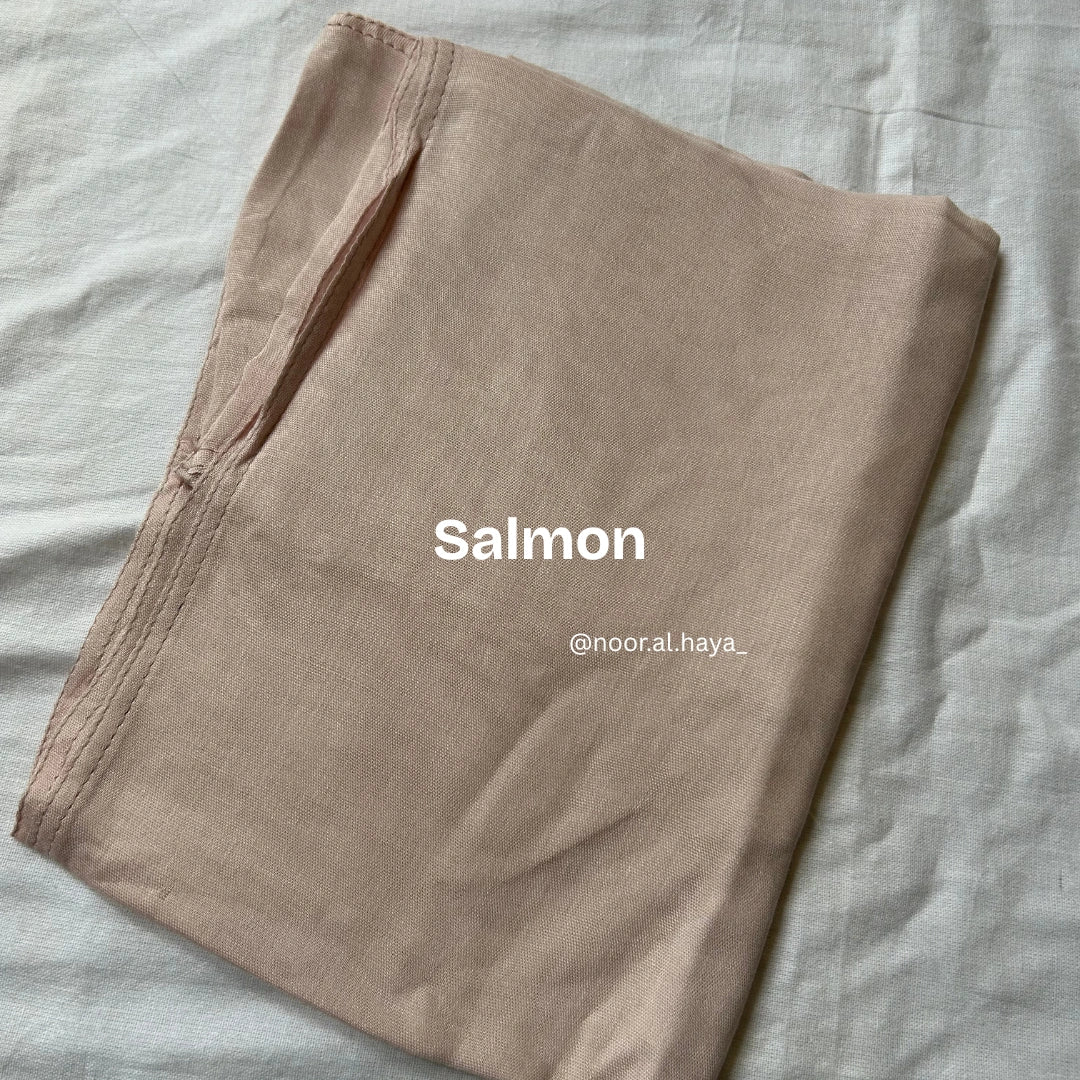Premium modal cotton hijab in salmon by Noor Al Haya
